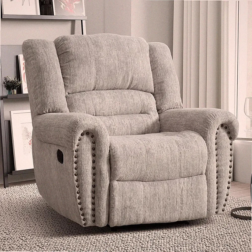 EBELLO Classic Manual Recliner Chair Faux Leather Single Sofa for Living Room